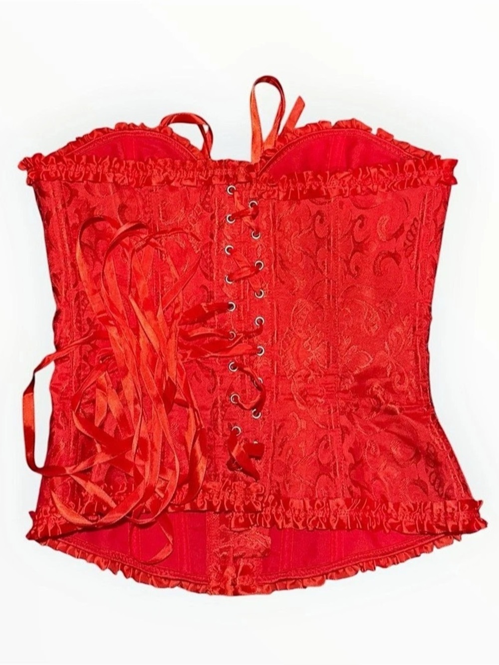 Red Lace-Up Corset - Picture 3 of 6